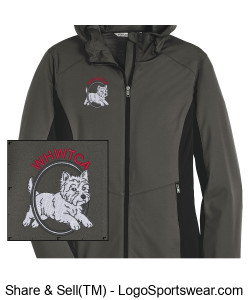 Ladies Hooded Jacket with embroidered Westie Design Zoom